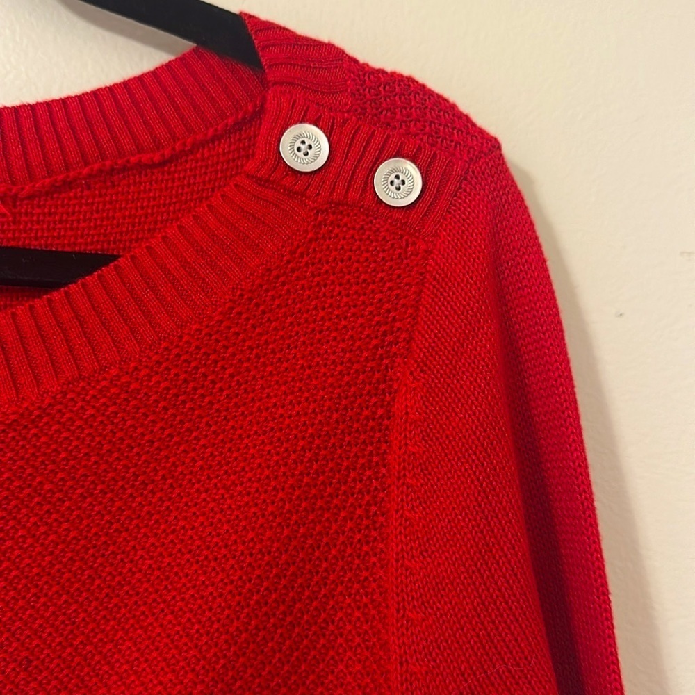 Talbots NEW Womens Nautical Red White Stripe Sweater Size 1X Preppy Coastal - Picture 6 of 9